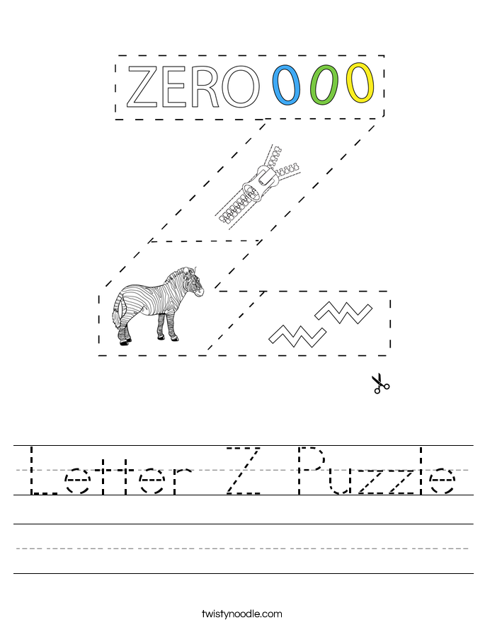 Letter Z Puzzle Worksheet