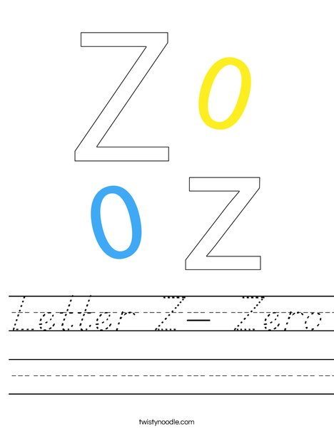 Letter Z- Zero Worksheet