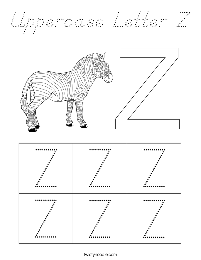 Uppercase Letter Z Coloring Page