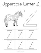 Uppercase Letter Z Coloring Page