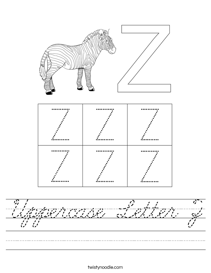 Uppercase Letter Z Worksheet