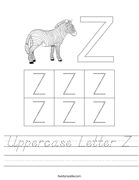 Letter Z Worksheet