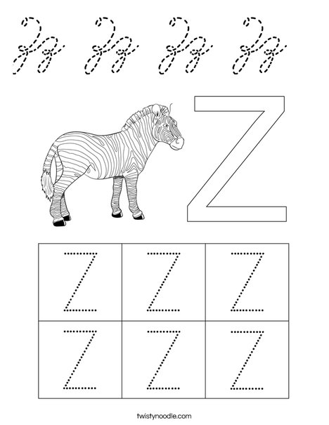 Letter Z Coloring Page
