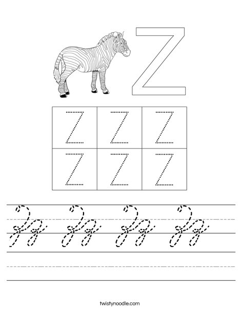 Letter Z Worksheet