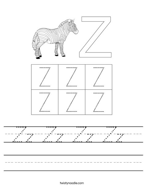 Letter Z Worksheet