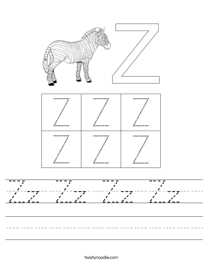 Zz Zz Zz Zz Worksheet - Twisty Noodle