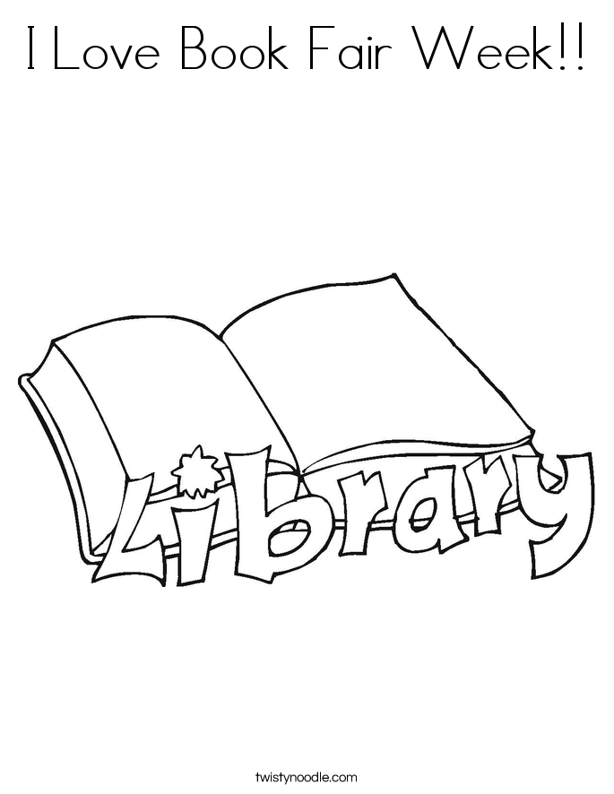 I Love Book Fair Week!! Coloring Page