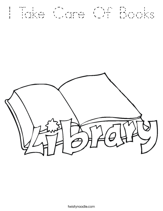 I Take Care Of Books Coloring Page