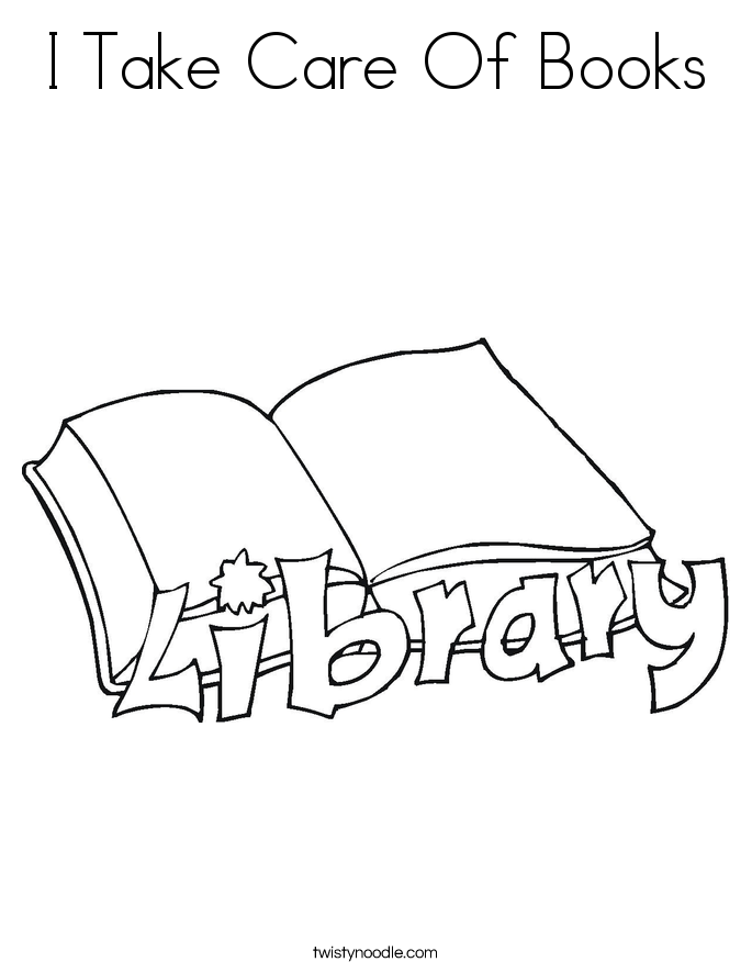 I Take Care Of Books Coloring Page