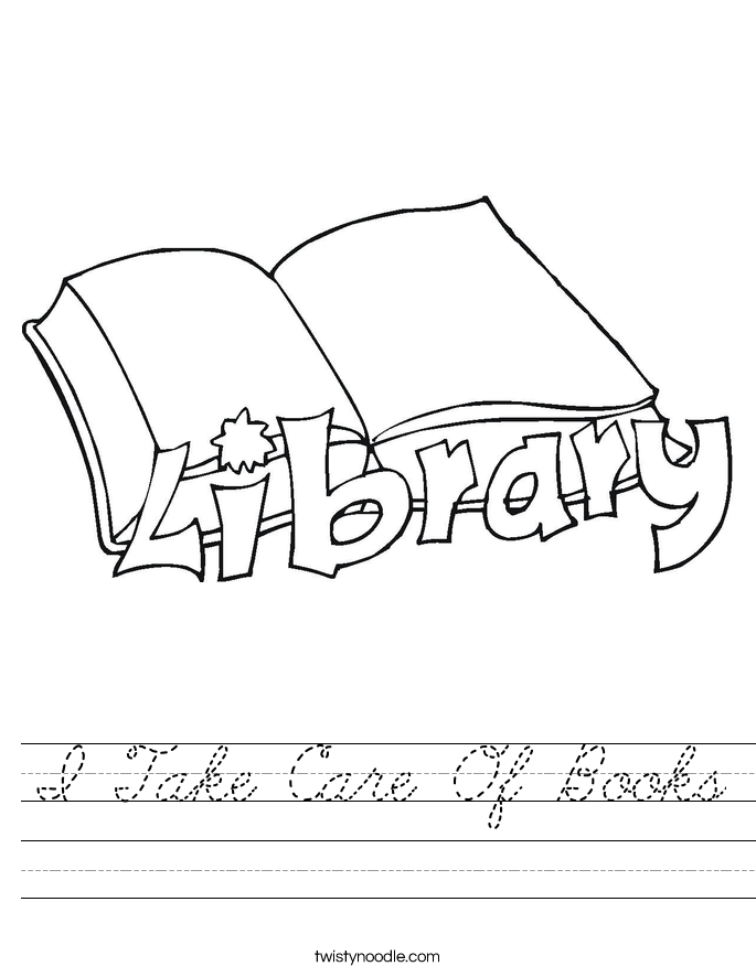 I Take Care Of Books Worksheet