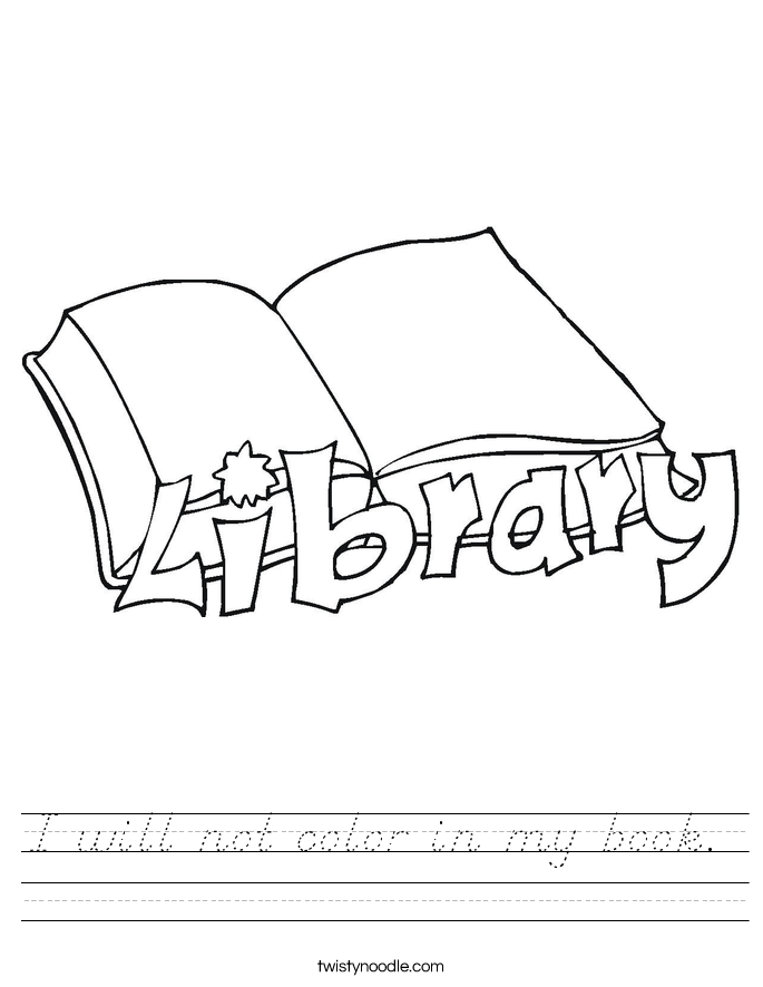 I will not color in my book.  Worksheet