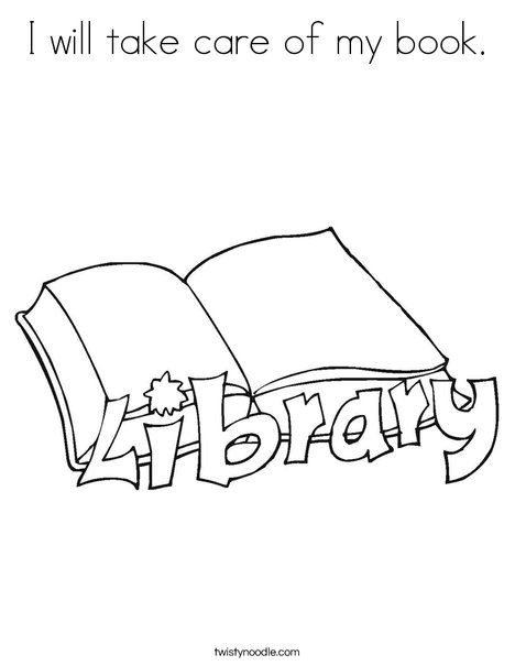 I Will Take Care Of My Book Coloring Page