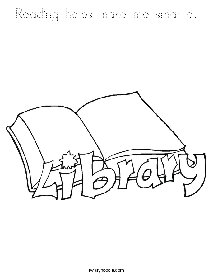 Reading helps make me smarter. Coloring Page