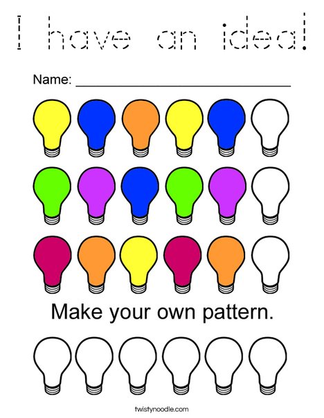 Lightbulb Pattern Coloring Page