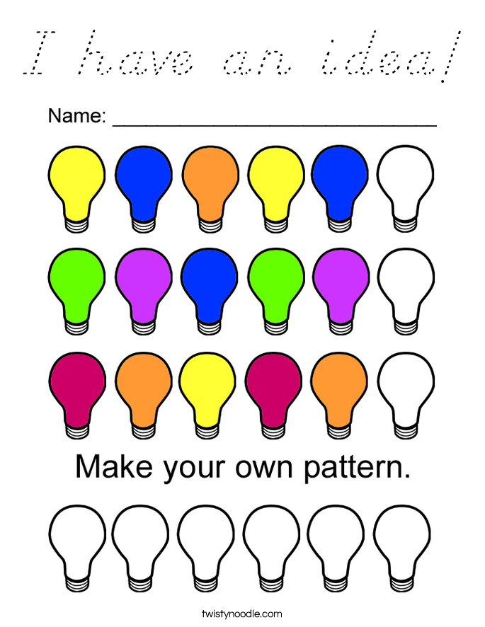 I have an idea! Coloring Page