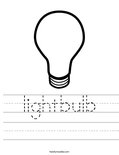 lightbulb Worksheet
