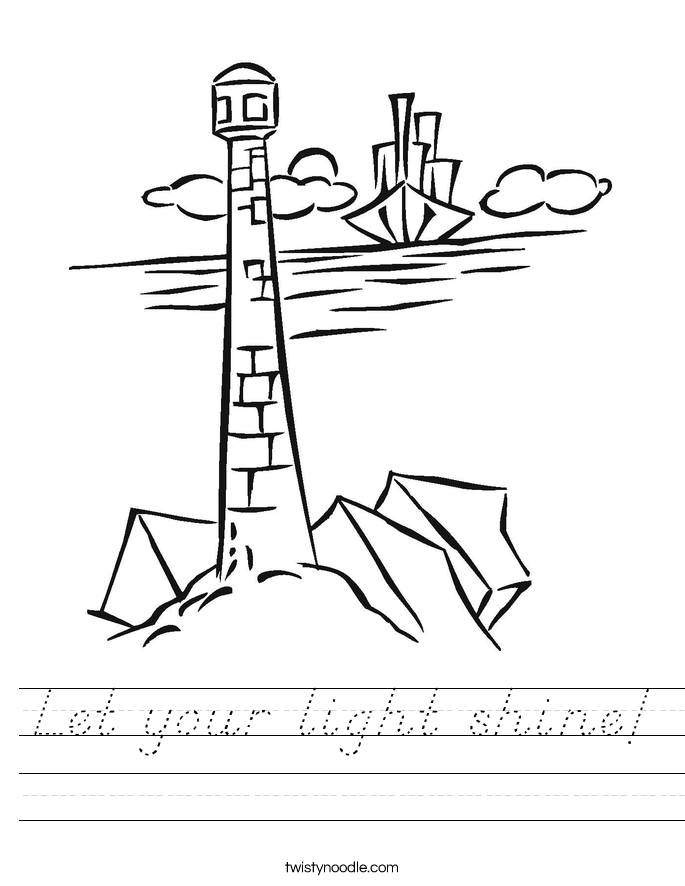 Let your light shine! Worksheet