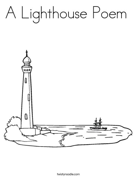 Lighthouse at Coastline Coloring Page