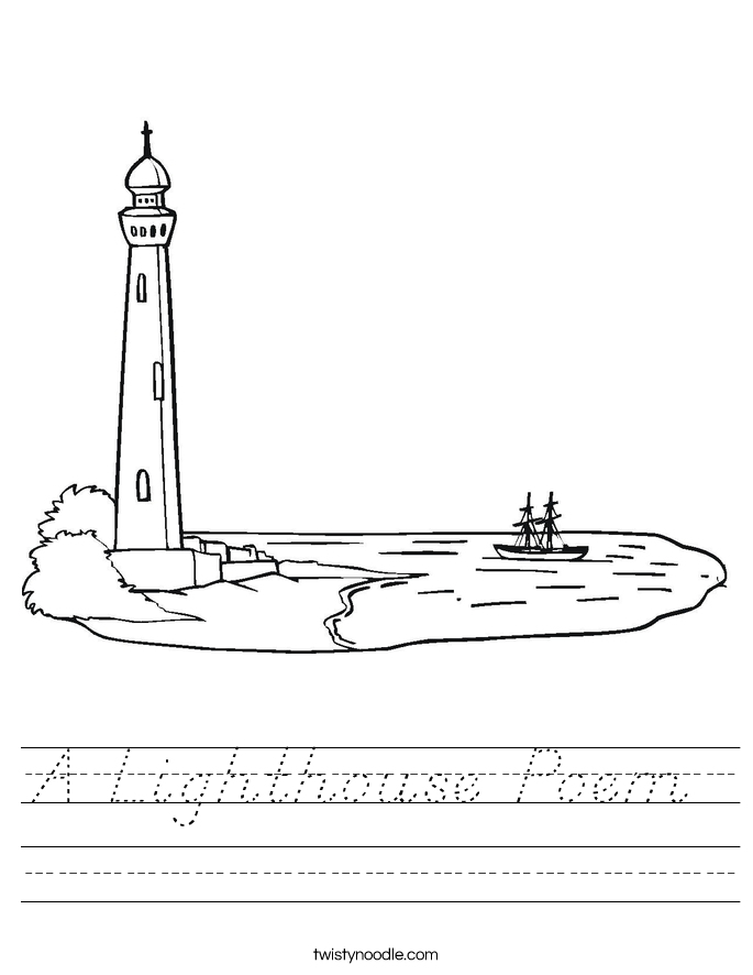 A Lighthouse Poem  Worksheet