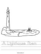 A Lighthouse Poem  Handwriting Sheet