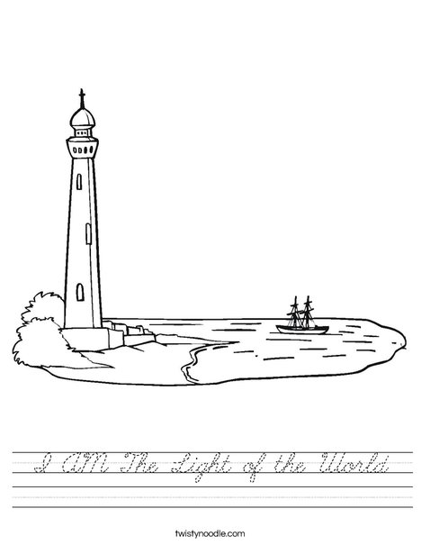 Lighthouse at Coastline Worksheet