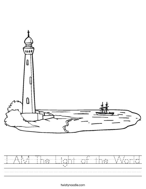 Lighthouse at Coastline Worksheet