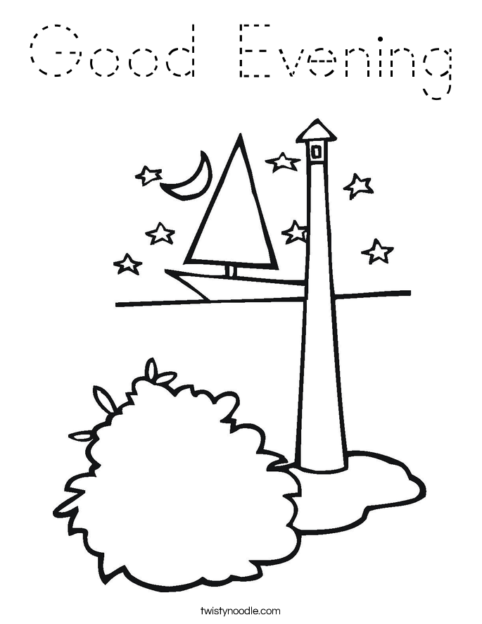 Good Evening Coloring Page