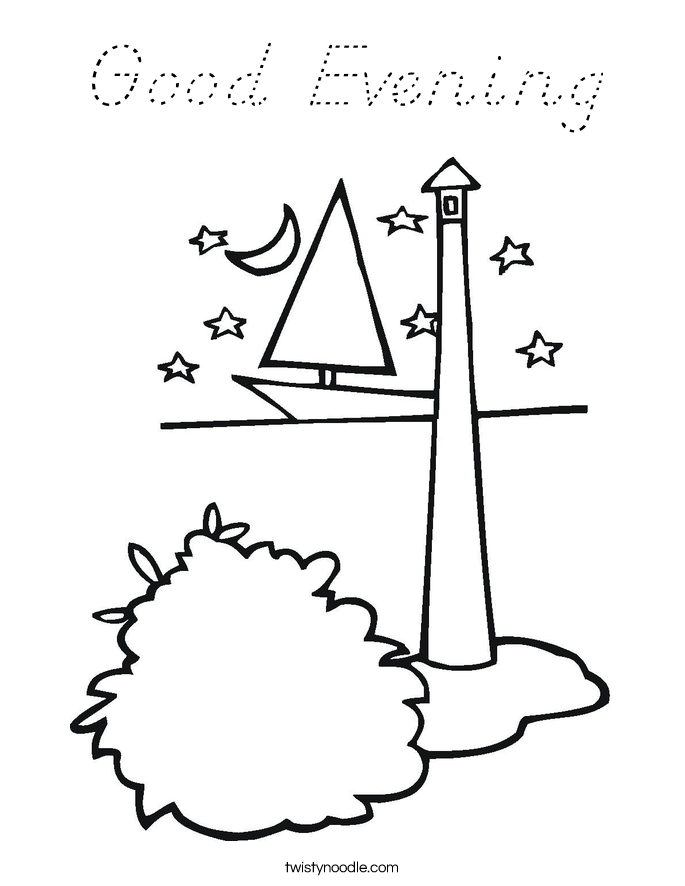 Good Evening Coloring Page