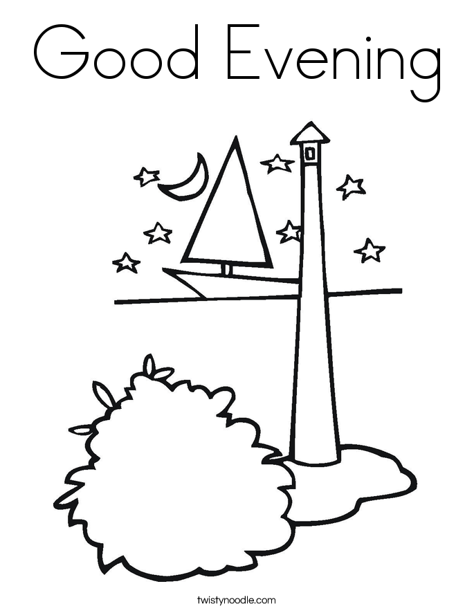 Good Evening Coloring Page