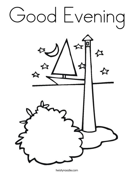 Lighthouse with Stars Coloring Page