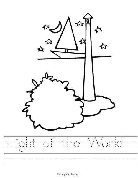 Lighthouse with Stars Worksheet