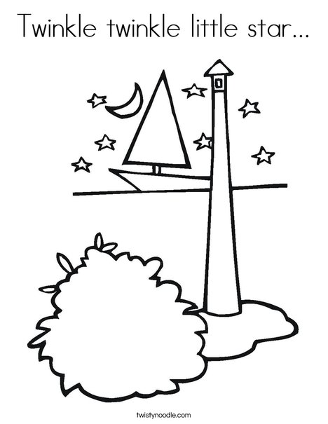 Lighthouse with Stars Coloring Page