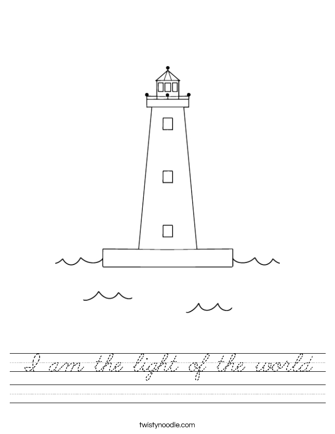 I am the light of the world Worksheet