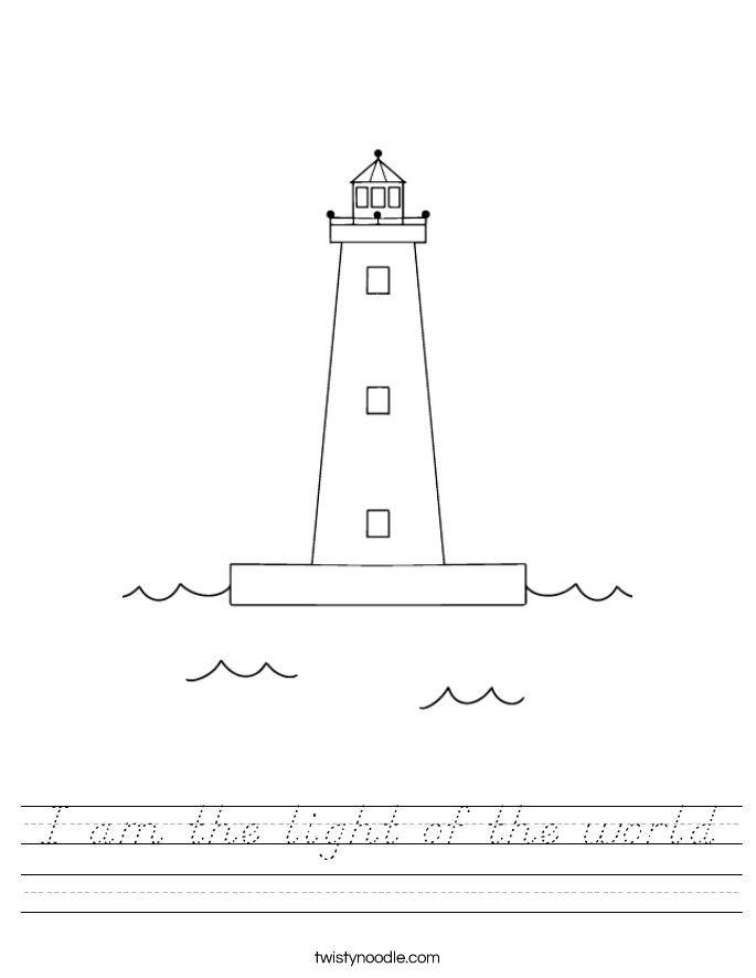I am the light of the world Worksheet