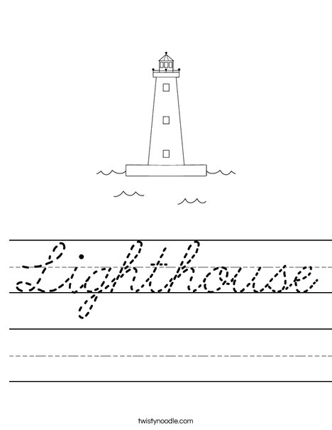 Lighthouse Worksheet Cursive Twisty Noodle Lighthouse Worksheet Cursive Twisty Noodle