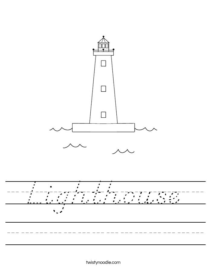 Lighthouse Worksheet D #39 Nealian Twisty Noodle Lighthouse Worksheet D #39 Nealian Twisty Noodle