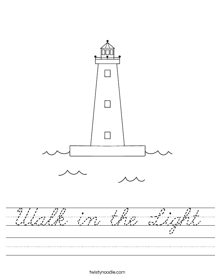 Walk in the Light Worksheet