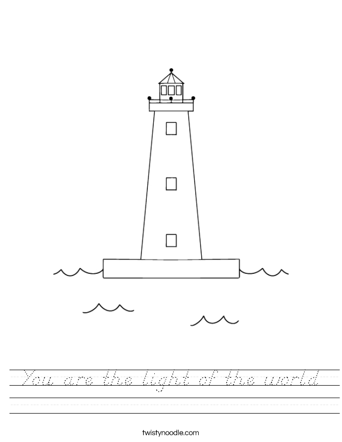 You are the light of the world Worksheet