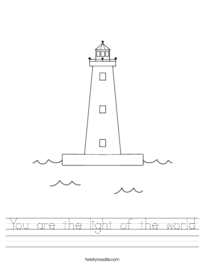 You are the light of the world Worksheet - Twisty Noodle
