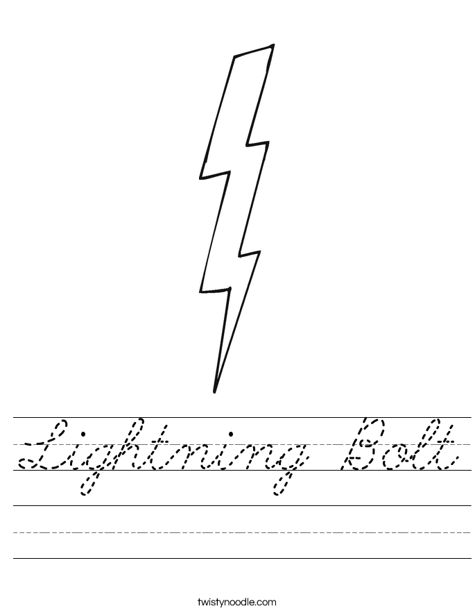 Lightning Bolt Worksheet