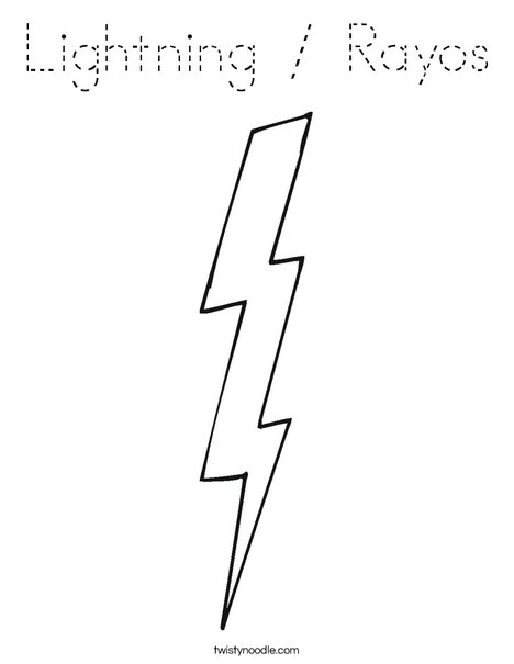 Lightning / Rayos Coloring Page - Tracing - Twisty Noodle