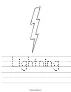 Lightning Handwriting Sheet
