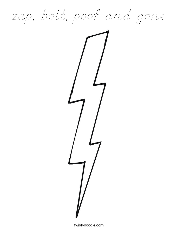 zap, bolt, poof and gone Coloring Page