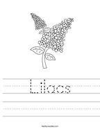 Lilacs Handwriting Sheet