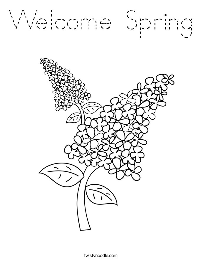 Welcome Spring Coloring Page