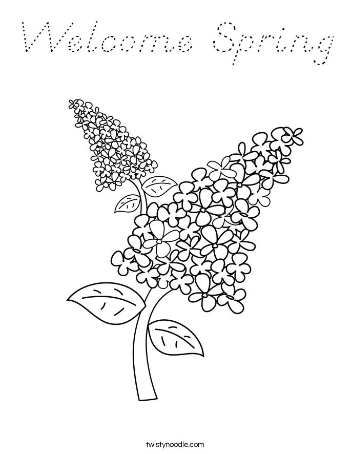 Welcome Spring Coloring Page