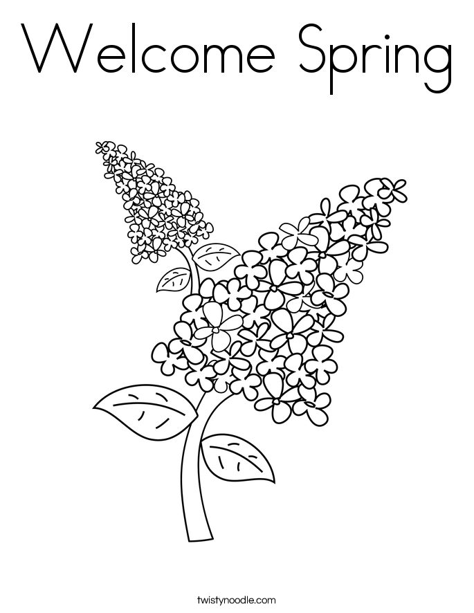 Welcome Spring Coloring Page