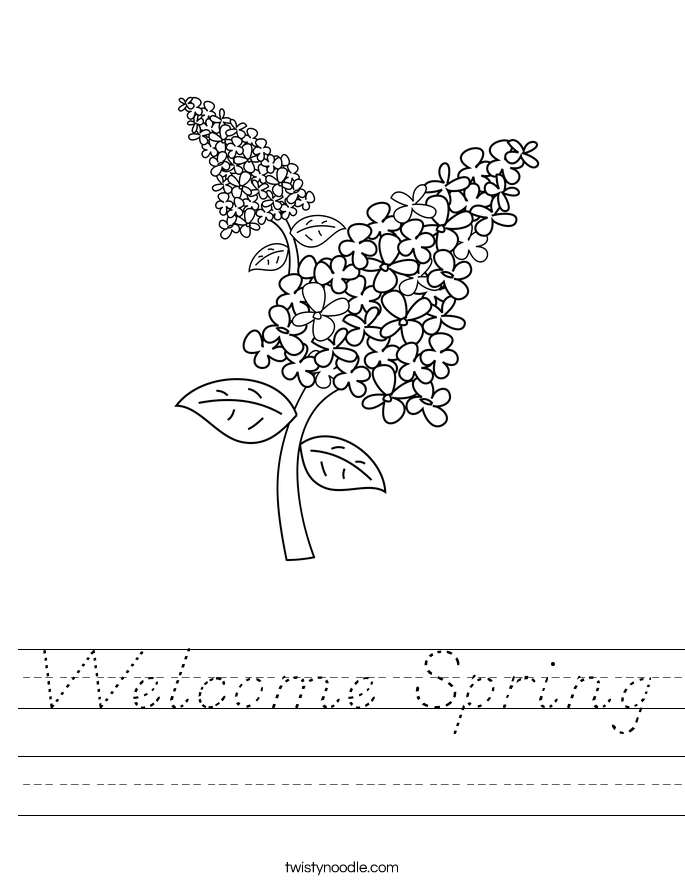 Welcome Spring Worksheet