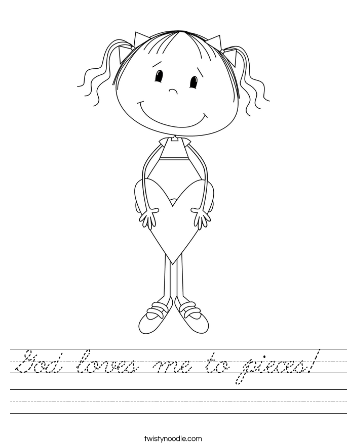 God loves me to pieces! Worksheet