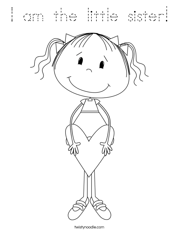 I am the little sister! Coloring Page